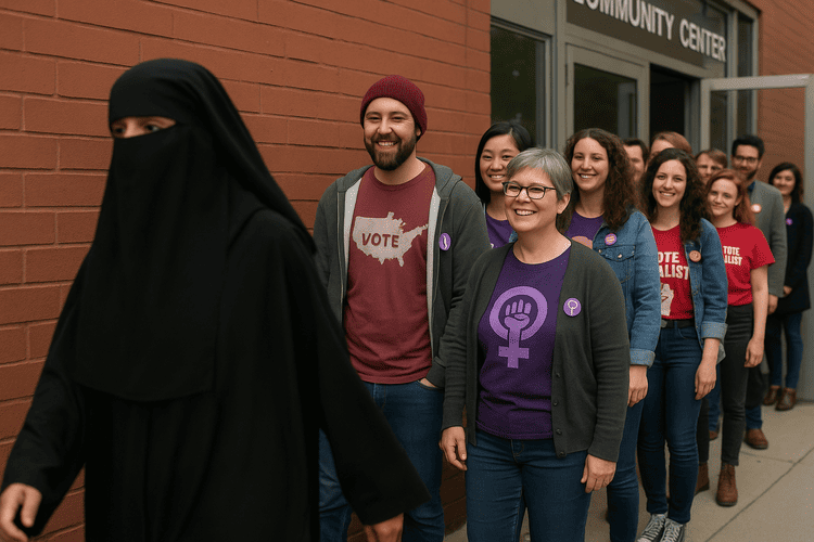 Va en niqab a una reunió de l’esquerra al Canadà sense entrada i rep somriures i preferència de pas