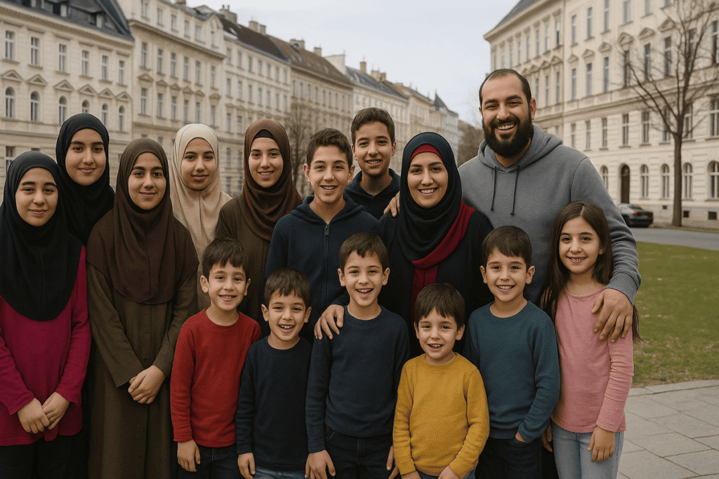 Indignació a Viena per una família immigrant que ingressa 9000€ al mes en ajudes socials 7 Una família de Síria a Viena (Àustria) amb 11 fills causa debat públic per cobrar cada mes 9000 €, a més d'altres ajudes per habitatge i educació. Indignació a Viena per una família immigrant que ingressa 9000€ al mes en ajudes socials