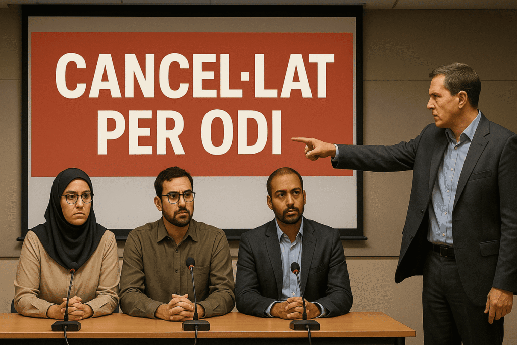 Formació sobre islamofòbia cancel·lada a Regne Unit perquè els formadors odien els jueus 4 La sessió havia de sensibilitzar psicoterapeutes sobre l’impacte de la islamofòbia en la salut mental. Formació sobre islamofòbia cancel·lada a Regne Unit perquè els formadors odien els jueus