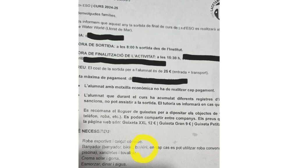Un institut de Manresa accepta el burkini per una sortida a un parc aquàtic
