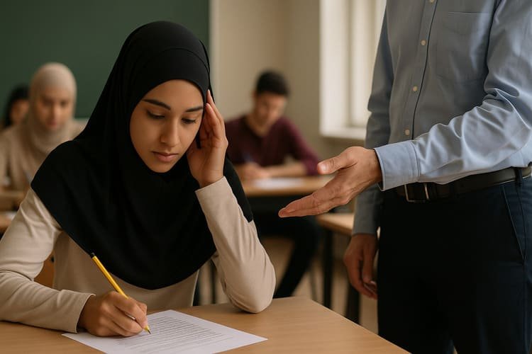 Profesor acusado de islamofobia por querer evitar auriculares escondidos bajo el hiyab