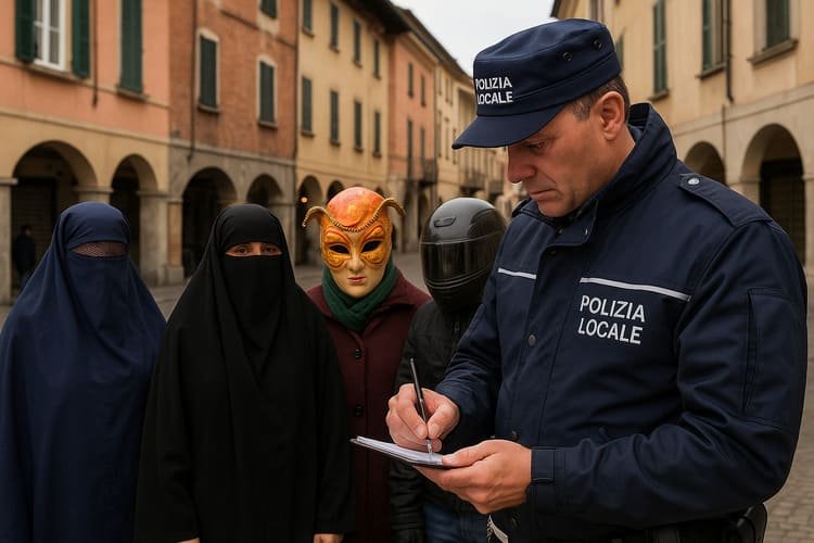 Trino (Italia) prohíbe el burka y el niqab por seguridad con multas de 300 €