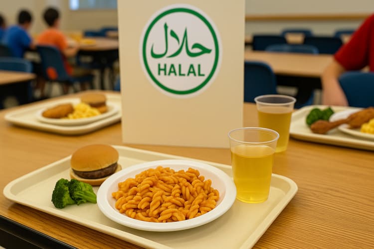 La província de New Brunswick del Canadà només ofereix carn halal als menjadors escolars 9 Els responsables del servei asseguren que la carn halal és apta per a tothom, permet la inclusió de tots i que concentrar-se en un únic proveïment en facilita la logística i abarateix costos. La província de New Brunswick del Canadà només ofereix carn halal als menjadors escolars