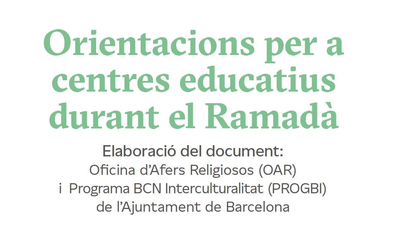 El Ayuntamiento de Barcelona publica una guía para que las escuelas se adapten al Ramadán