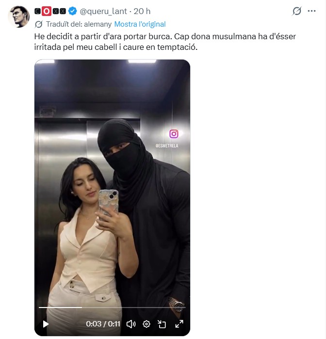 Un grup de dones difon imatges dels seus marits amb burka i la broma enfada els musulmans