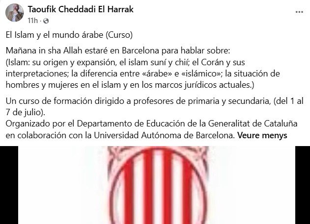 taoufik 4 La Generalitat forma professors amb un predicador islàmic que nega la igualtat occidental entre homes i dones