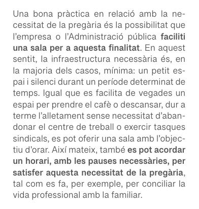 catalunya sala oracio feina La Generalitat proposa sales de pregària a les empreses perquè els musulmans puguin resar